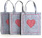 Logbuch-Verlag 3 kleine Herz Filztaschen Ostern Verpackung für Süßigkeiten Geschenke Kunden 22 x 5,5 x 25 cm