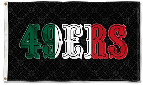 Flagge San Francisco 49ers Mexiko, mexikanische Farben, für drinnen und draußen, 90 x 150 cm