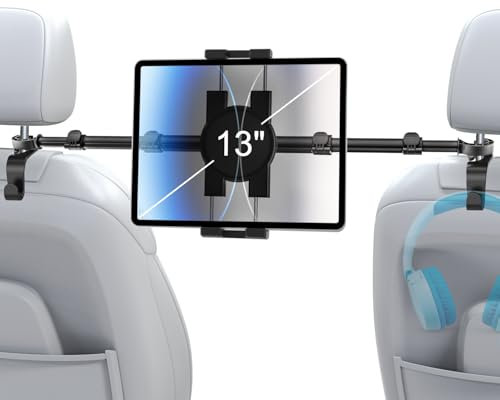 woleyi Auto-Tablet-Kopfstützen-Halterung für iPad, Auto-Rücksitz-Kopfstütze, Tablet-Halterung, Road Trip Essentials für Kinder, für iPad Pro Air Mini, Galaxy Tabs, Kindle Fire HD, Switch, iPhone, 4-13