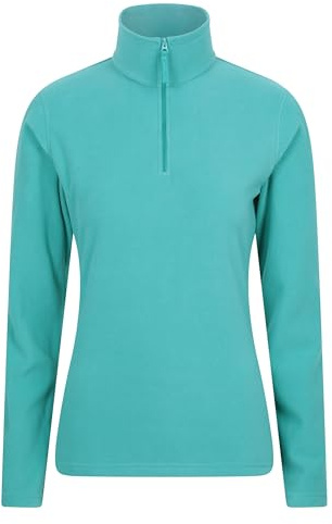 Mountain Warehouse Camber Half Zip Women's Fleece - Lightweight, Warm & Cosy Half Zip Sweatshirt Top - Best for Camping, Outdoors, Travelling & Hiking Teal (Plain) XL