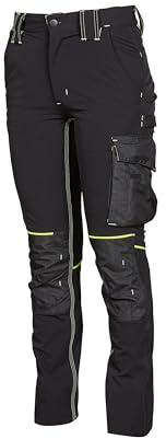 U-POWER | Pantaloni Da Lavoro Uomo Idrorepellenti In Tessuto 4 Way Stretch Con Tasche multifunzionali, asciugatura rapida, morbidi sulla pelle, 90% Nylon 10% Spandex