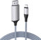 lulaven Câble HDMI pour iPhone/Pad/pod à TV/Moniteur/projecteur,câble d'adaptateur vidéo HDMI numérique 1080p,Phone14 13 12 11,Plug and Play (4M argenté)