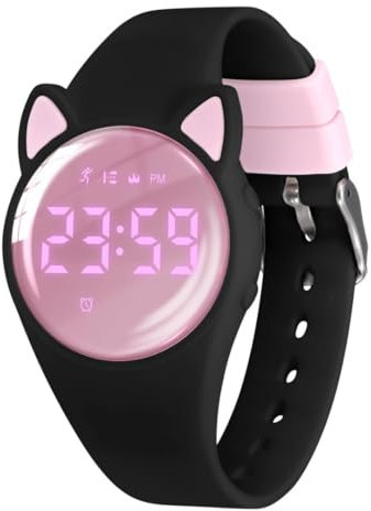 aswan watch Orologio Digitale Bambina Bambino con Contapassi,Calorie e Distanza senza App,Sveglia, Cronometro, Data, Luce-Orologio da polso Ragazza Ragazzo con Cinturino in Silicone