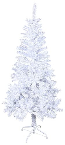 TRMLBE Albero di Natale Artificiale 210 cm Abete di Natale Artificiale Albero Decorativo con Supporto in Metallo Decorazione Natalizia Realistica - PVC Bianco
