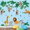 DECOWALL DSL-8069 Wandaufkleber mit Dschungel-Tiermotiv, Elefant, Affe, Giraffe, Löwe, Wald, Aufkleber für Kinderzimmer, Schlafzimmer, Spielzimmer, Wohnzimmer, Dekoration zum Selbermachen