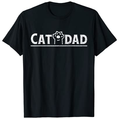 Worlds Best Cat Dad Ever Vintage Cat Dad Day Men T-Shirt