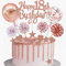 Yunchu Online Tortendeko 18. Geburtstag Mädchen Happy 18th Birthday Cake Topper Roségold Kuchen Topper 18 jahre Mädchen Kuchendeko 18. Geburtstag Tortendeko für 18. Geburtstag Cupcake Toppers