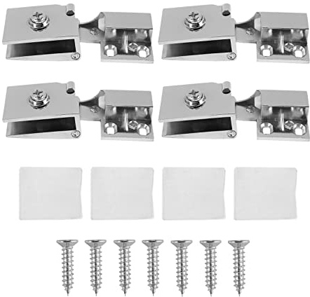 Ocnvlia 4 Pack Glass Door Hinges Glass Cabinet Door Hinge Glass Wine Cabinet Hinge Glass Display Hinge
