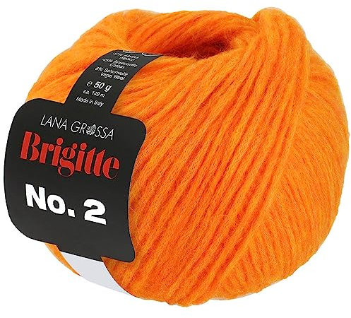 LANA GROSSA Brigitte Nr.2 | Edle Netzgarnstruktur aus Alpaka und Baumwolle | Handstrickgarn aus 47% Alpaka, 45% Baumwolle & 8% Schurwolle | 50g Wolle zum Stricken & Häkeln | 140m Garn FB 56