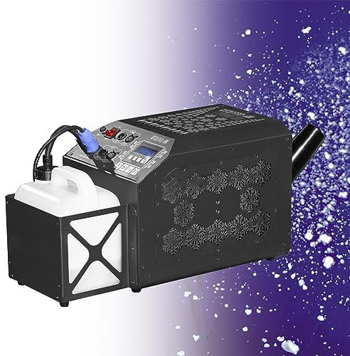 Professionelle 1000-W-Schneemaschine, superleise Schneeflockenmaschine mit DMX/Panel/Fernbedienung, Bühneneffektmaschine, einstellbare Schneeflockengröße, 30 m² Abdeckungsfläche, für Weihnachten