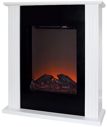 Syntrox Germany Elektrokamin Ikonam mit 2000W, Wärme ohne Ruß, sicherer Kamin, Ambiente-Revolution, Wand Dekoration, Wohnzimmer Deko, Moderne Wärmequelle, Infrarot Heizung, Wandheizung