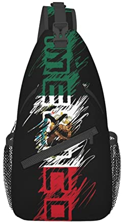 Brusttaschen mit Mexiko-Flagge, Umhängetasche, Sling-Rucksack, Reisen, Wandern, Tagesrucksack, Umhängetasche für Unisex, Herren und Damen