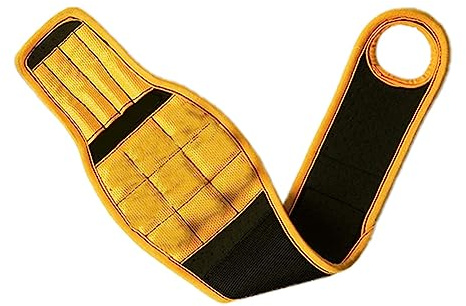 Durratou 1 STÜCKE Wunde Magnetische Handgelenkschlaufe Einstellbare Schraube Saug Praktisches Werkzeug Kit Kann Nägel und Bohrer reparieren Gelb