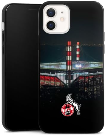 Slim Case extra dünn kompatibel mit Apple iPhone 12 Silikon Handyhülle schwarz Hülle 1. FC Köln Stadion Offizielles Lizenzprodukt