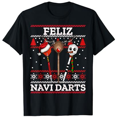 Feliz Navi Darts Funny Christmas Darts Xmas Dart Wortspiel T-Shirt