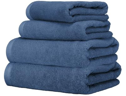 Ruggeri - Set Asciugamani 2 + 2 | Viso + Ospite | 100% Cotone Extra Morbido 500 gr - Let's Color! (Blu)