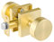 newliplace Passage Brass Door Knobs Interior, Brushed Gold Passage Door Knobs, Square Gold Door Handles for Closet Hallway, Heavy Duty Design