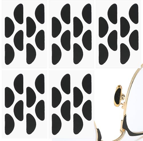 20 Pairs Glasses Nose Pads, Self Adhesive Sponge Nose Pads D Shaped Soft Nose Pads Non Slip Glasses Nose Pads Nose Pads for Glasses and Sunglasses(Black)
