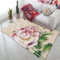 RUGMRZ Schlafzimmer Teppiche Terassenteppich Rote Blumen Grüne Blätter Traditioneller Teppich Zubehör Waschbar Kinderteppich Klein Camping Für Draußen 180X280CM
