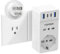 TOPREK Adattatore Presa Americana con 4 USB(USB-C1 20W PD3.0), Adattatore USA da Viaggio con 1 Schuko e 1 Prese ITA, Presa Americana Adattatore Italiana per America,Canada,Messico ecc,3750W/15A,Tipo B