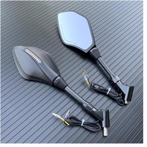 FACSER Seite Rückspiegel Blinker Seite Spiegel Blinker Anzeige 10mm Motorrad Rückspiegel Für Suzuki Lenkerendenspiegel Motorrad