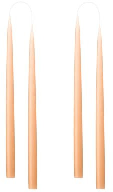 Kunstindustrien® Stabkerzen, Hergestellt in Dänemark, 42 Farben verfügbar, Tafelkerzen, Durchgefärbte Kerzen lange Brenndauer von 15 Stunden, Kerzen Set Geschenk, 4 Stück, 2,2 x 35 cm (Pfirsich)
