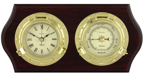 Nauticalia Anchor Porthole Clock and Barometer Set