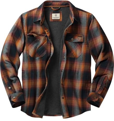 Legendary Whitetails Herren Thermogefütterte Hemdjacke, Kariert, Flanell, Polyfill, Isoliert Jacke, Big Sky Cabin Plaid, L