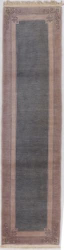 Nain Trading Nepal 81x332 Handgeknüpft Modern Orientteppich Läufer Teppich Wolle
