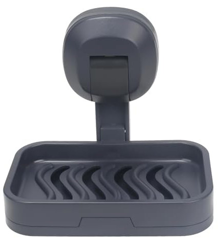 VirtuGro Suction Soap Dish for Shower, Wall Mounted Soap Holder Max Hold 7.25KG, No-Drilling Plastic Soap Dish Holder for Bathroom Kitchen Sink Tub, Removable & Waterproof