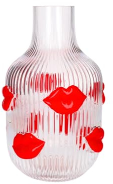 Gift Company L'Amour, Vase, H(30cm), Lippen, transparent