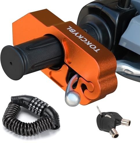 TOKCKYBL Candado para motocicleta, antirrobo resistente para manillar de casco
