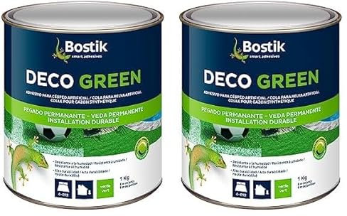 Bostik, Adhesivo para césped artificial Monocomponente de alta duración, Todo tipo de materiales, Para Interior/exterior, Tecnología MSP, Color : Verde, Fijación discreta, Envase de 1 kg