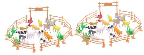 BESTonZON 2 Sets Bauernhof Tier Spielzeug Für Kleinkinder Simulation Bauernhof Zaun Spielzeug Set Pädagogisches Spielzeug Jungen Und Mädchen
