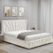 Blisswood King Size Ottoman Bed Frame, Upholstered Gas Lift-Up Storage Bed with Headboard, 5ft Kingsize Velvet Finish, Wooden Slats Bed Frame for Bedroom or Guest Room (150x200cm Beige_No Mattress)