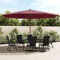 Homgoday Parasol, Sombrilla de Terraza,Sombrilla de Jardín, Protección UV Sombrilla de jardín con Poste de Madera Rojo Burdeos 400x273 cm