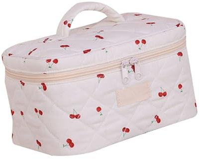 ZEPFJHE Mode Bowknot Gesteppte Make Up Tasche Accessoire Für Frauen Täglich Lässigen Gebrauch Elegante Reisekosmetikspeicher Gegenstände