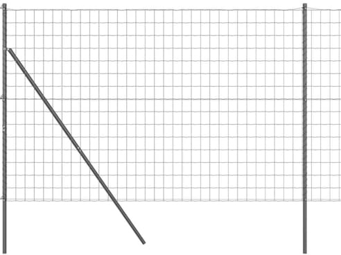 vidaXL Eurozaun 1,5 x 10 m PVC-beschichtetes Eisen Grau | Robuste Bauweise für langfristige Nutzung, Einfach und praktisch, Ideal für Gärten und Zäune