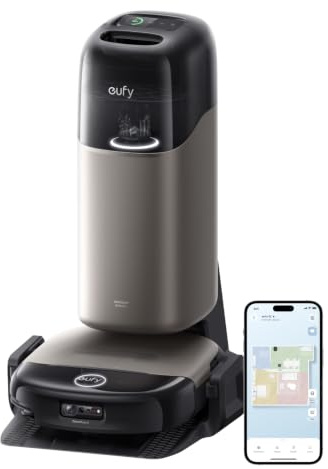 eufy Saug- und Wischroboter HydroJet S2, All-in-One | 30.000Pa Saugkraft, selbstreinigende Wischrolle, elektrolysiertes Wasser, 99,99% Keimreduktion, 12-in-1-Station