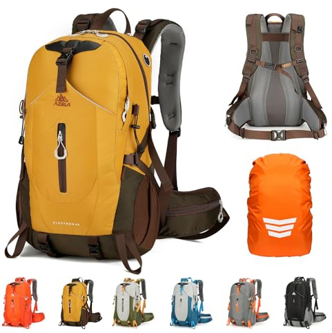 Geila 40L Wanderrucksack für Damen und Herren, ultraleicht und wasserabweisend, atmungsaktiver Trekking- und Kletterrucksack mit großem Fassungsvermögen, Regenhülle