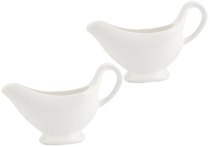 INOOMP 2Er Set Soßenschüsseln Aus Weißem Porzellan Mit Griff 6.10 X 3.54 Zoll Für Saucen Gewürze Salatdressings Serviergeschirr Für Küche Party Und Restaurant