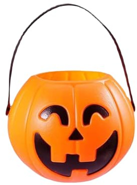 Generisch Halloween Korb Kürbis, Halloween kürbiseimer Süßigkeiten Behälter für Kinder, Gruseliger Deko Korb Für HalloweenPartys, Geschenk-Sammelbehälter mit Tragegriff, 11x15.5cm