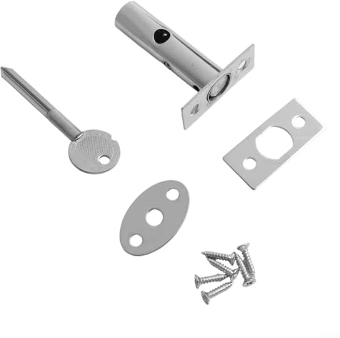 Linnkyfloa Verrou de porte de puits en acier inoxydable avec clé – Boulon mort haute sécurité pour évasion d'incendie, portes extérieures ou intérieures (acier inoxydable)