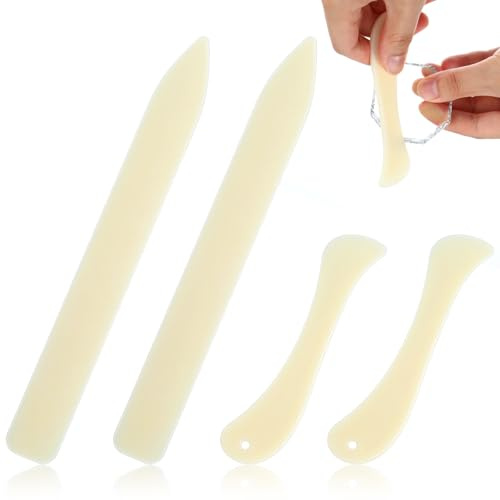 Aysatogc 4 Stück Plastik Falzbein aus Knochen Falzbein für Papier Bonefolder Falzbrett Folder Schneide Bags Falzmaschinen Falzstift für Karten, Umschläge Und Boxen DIY