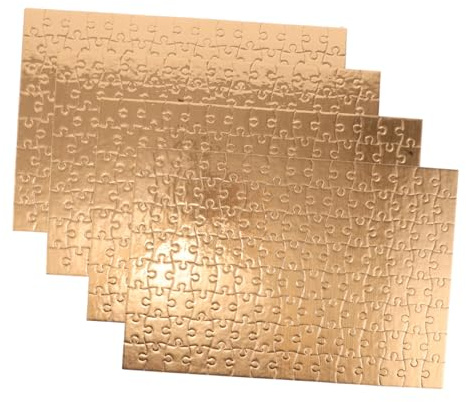 FRCOLOR 4 Sätze Blank Puzzle Gold Jigsaw Teile DIY Malen Basteln Familienaktivität Sichere Puzzleteile mit Abgerundeten Kanten Kreatives Geschenk