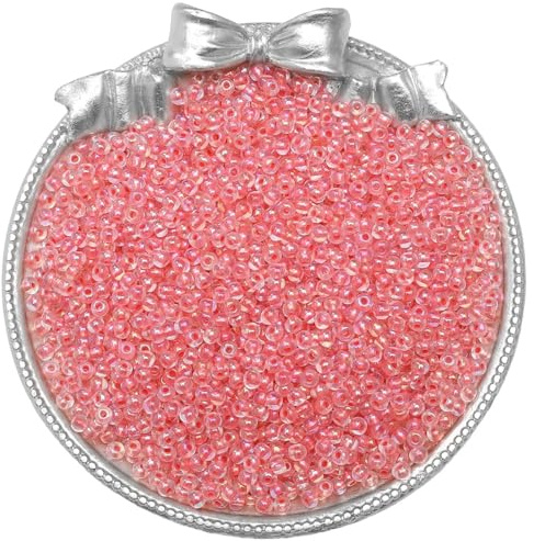 Anevous 300 Stück Glasperlen 3mm,Irisierend Mini Seed Beads DIY Schmuck