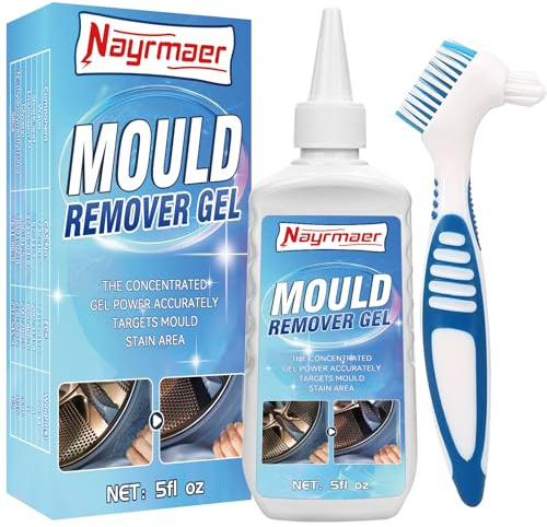 Nayrmaer Mould Remover Gel, 5fl oz Household Mould and Mildew Remover With Brush, Deep Clean Mold Remover for Washing Machine Toilet Seal Sinks Bathroom Tile Stains Cleaning