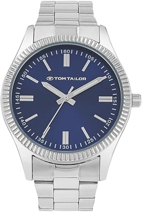 Tom Tailor Armbanduhr mit Metallband für Herren, Silber, wasserdichte 3 bar, Geschenkidee, kommt in Uhren Geschenkbox, 2100728