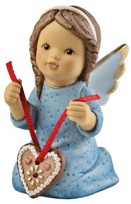 Goebel Nina & Marco Weihnachten Engel mit Lebkuchenherz Leckere Lebkuchen 7,5cm Höhe