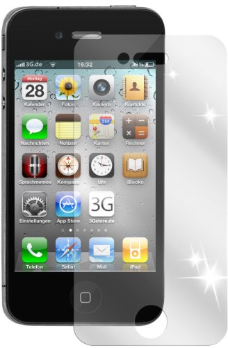 Ecultor I 6X Schutzfolie klar kompatibel mit iPhone 4 / 4S Folie Displayschutzfolie (4X Vorder- & 2X Rückseite)